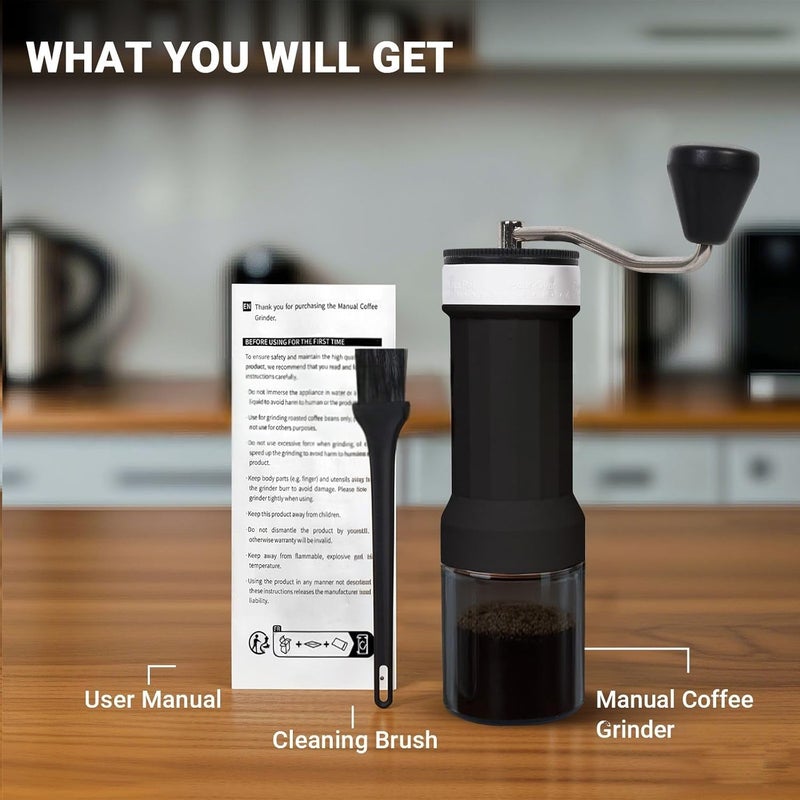 EZVING Mini Manual Coffee Grinder – 40 Adjustable Settings, Portable Hand Crank Mill with 30g Capacity, Conical Burr for Espresso, Pour Over, French Press | Perfect for Travel, Camping & Office - Image 5